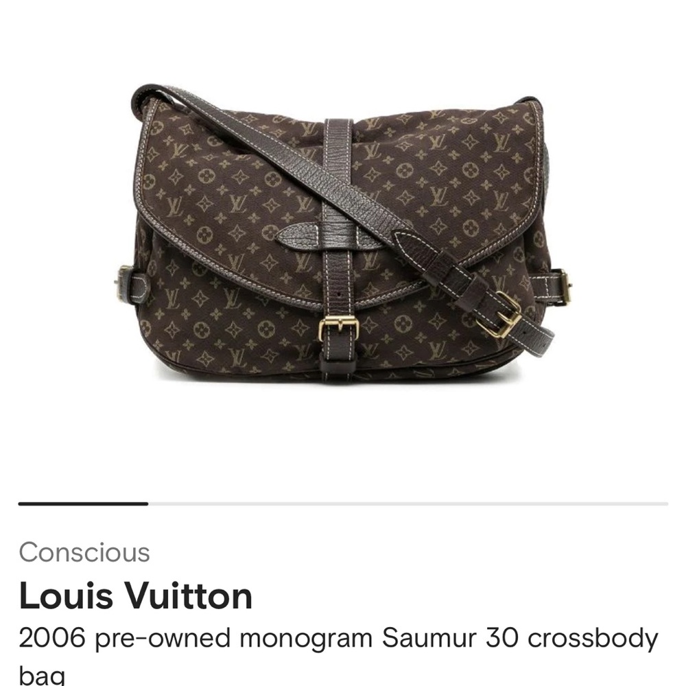 Authentic Louis Vuitton Monogram Mini Lin Saumur 30 Shoulder Messenger Bag